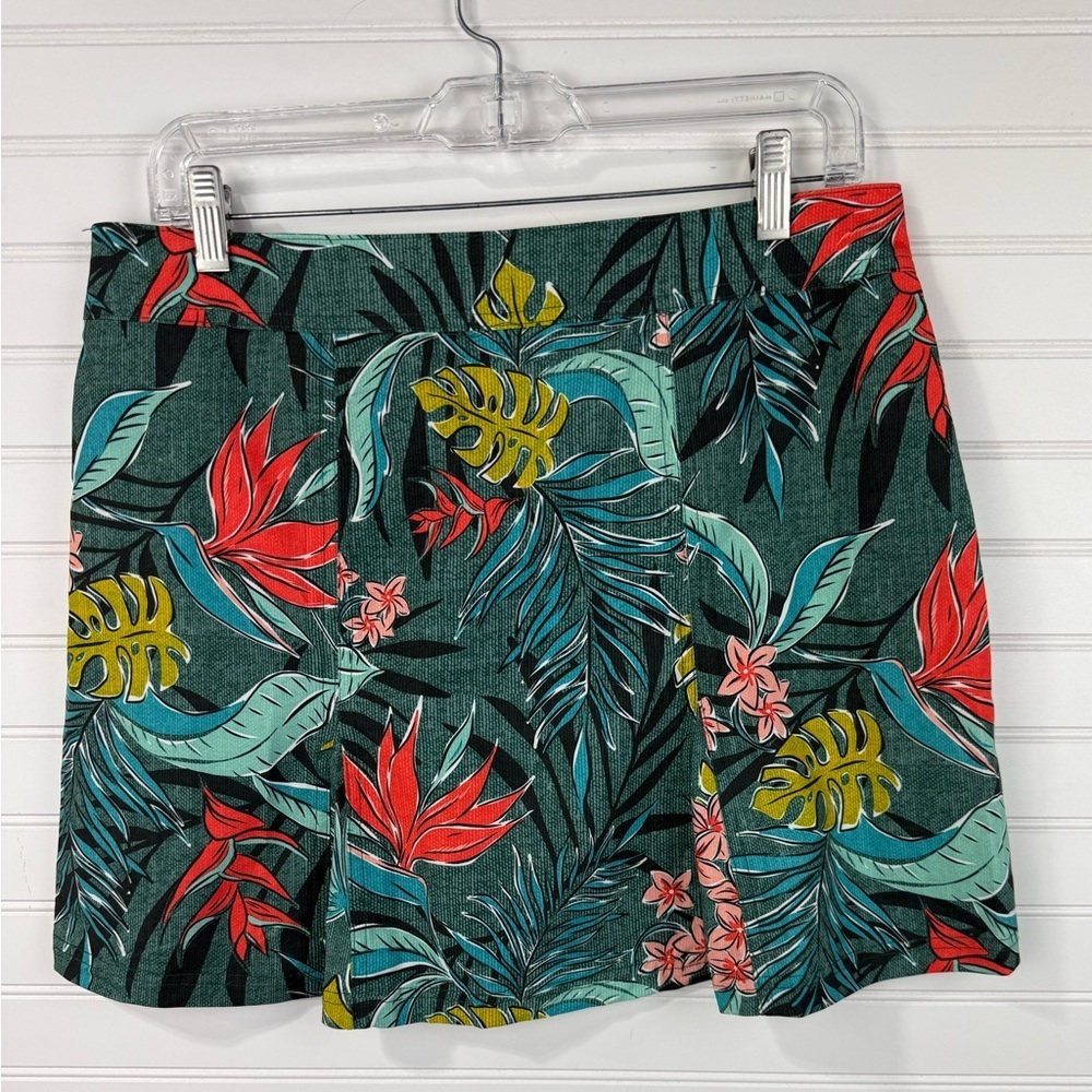 Rip Skirt womens green Tropical Floral wrap skirt, swimsuit coverup. Size M - Picture 2 of 7